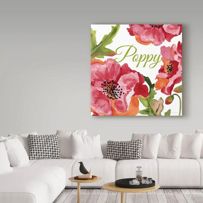 Trademark Fine Art Jean Plout " Poppy Red White " by Jean Plout