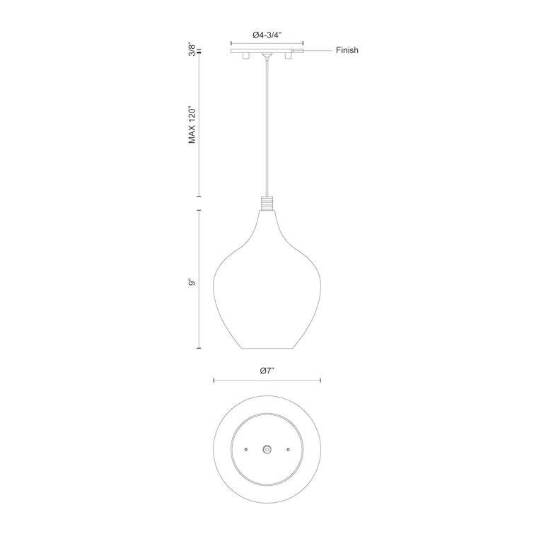 Kuzco Lighting Victoria 1 - Light Chrome LED Single Pendant