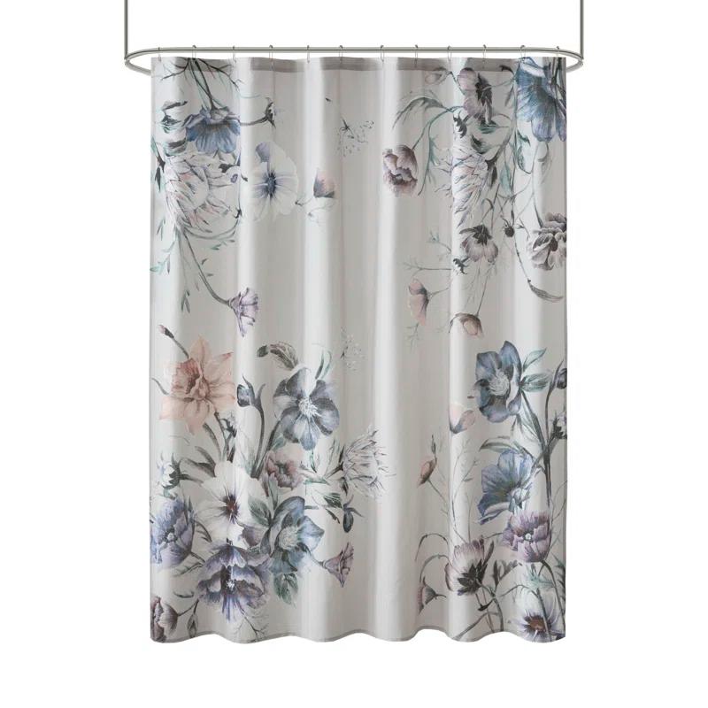 Madison Park Cassandra Printed Cotton Shower Curtain