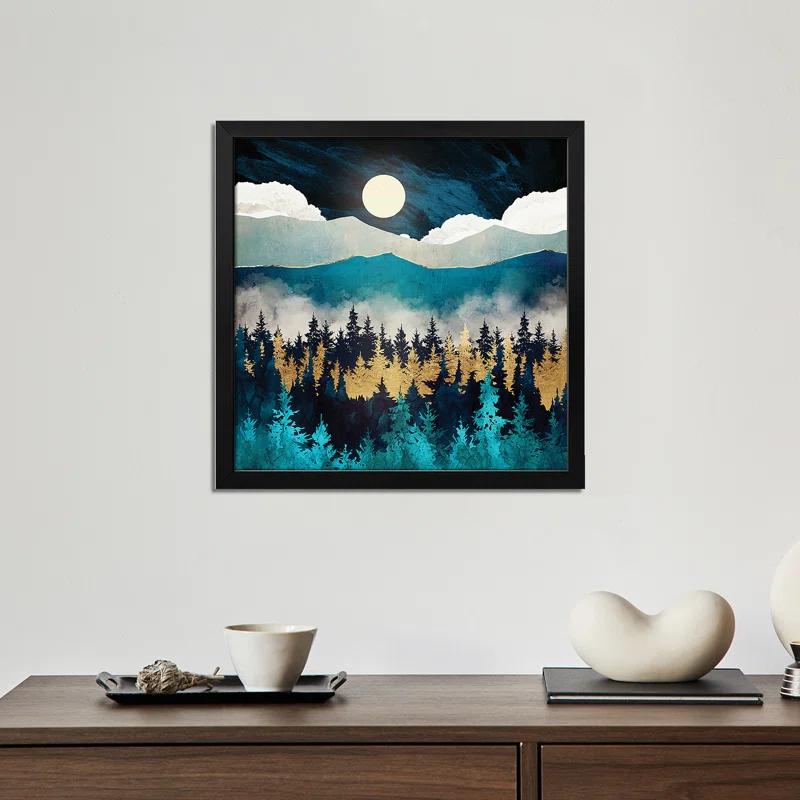 Breakwater Bay Evening Mist Premium Framed Poster by SpaceFrog Designs