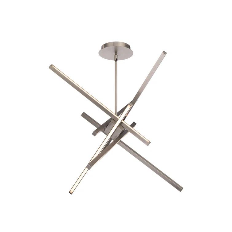 Ecliptic 29" Brushed Nickel LED Pendant with White Polycarbonate Shade