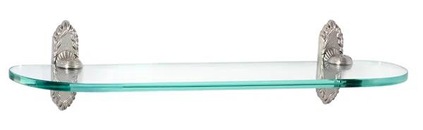Ribbon and Reed 24" x 1.25" Bathroom Shelf, Satin Nickel