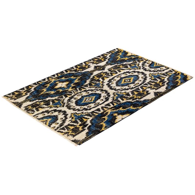 Isabelline Vasanth One-of-a-Kind 4' 1" X 6' 2" 2010s Wool Area Rug in Black