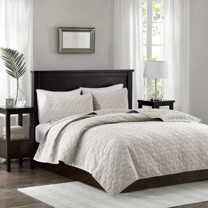 Madison Park Harper 3 Piece Velvet Quilt Set