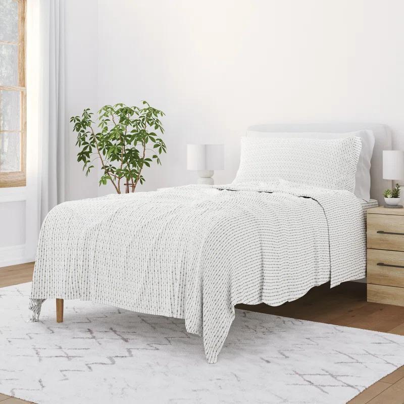 Home Beaded Arrows Striped Pattern Microfiber Sheet Set