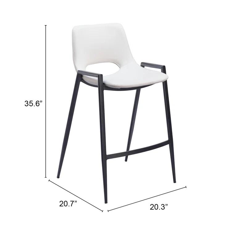 Zuo Hospitality Desi Black Upholstered Counter Stool (Set of 2)
