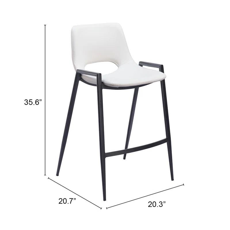 Desi Black Upholstered Counter Stool (Set of 2)