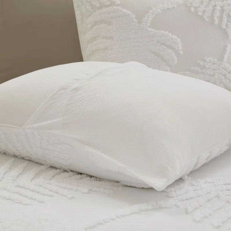 Madison Park Bahari Tufted Cotton Chenille Palm Duvet Cover Set