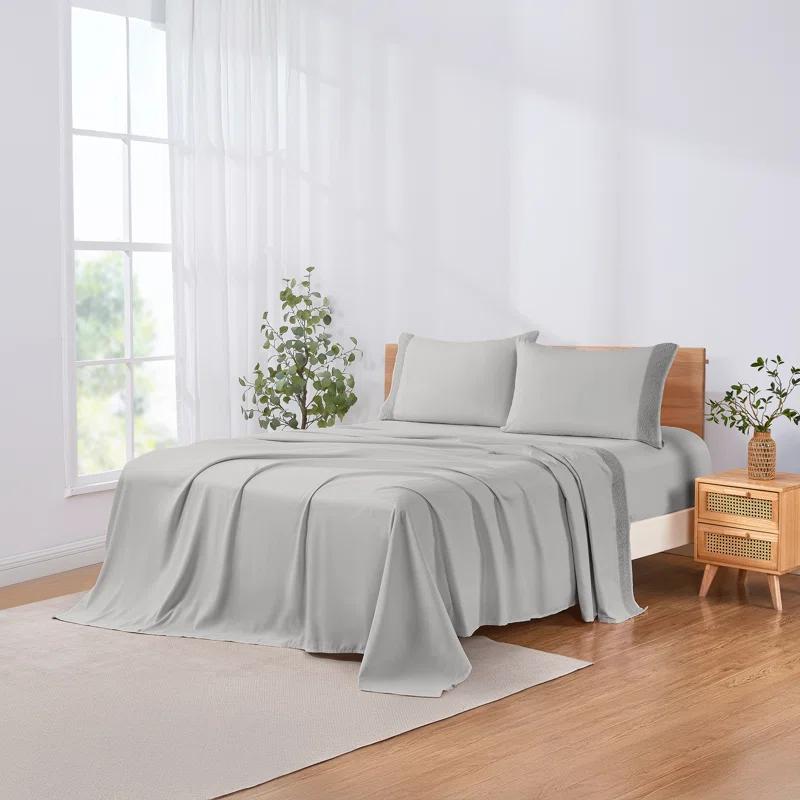 Modern Threads Modern Threads 4 Piece Microfiber Sheet Set – Soft Cooling Bed Sheets with Crochet Lace – Deep Pocket, Wrinkle Free, Breathable, Hotel Luxury Bedding