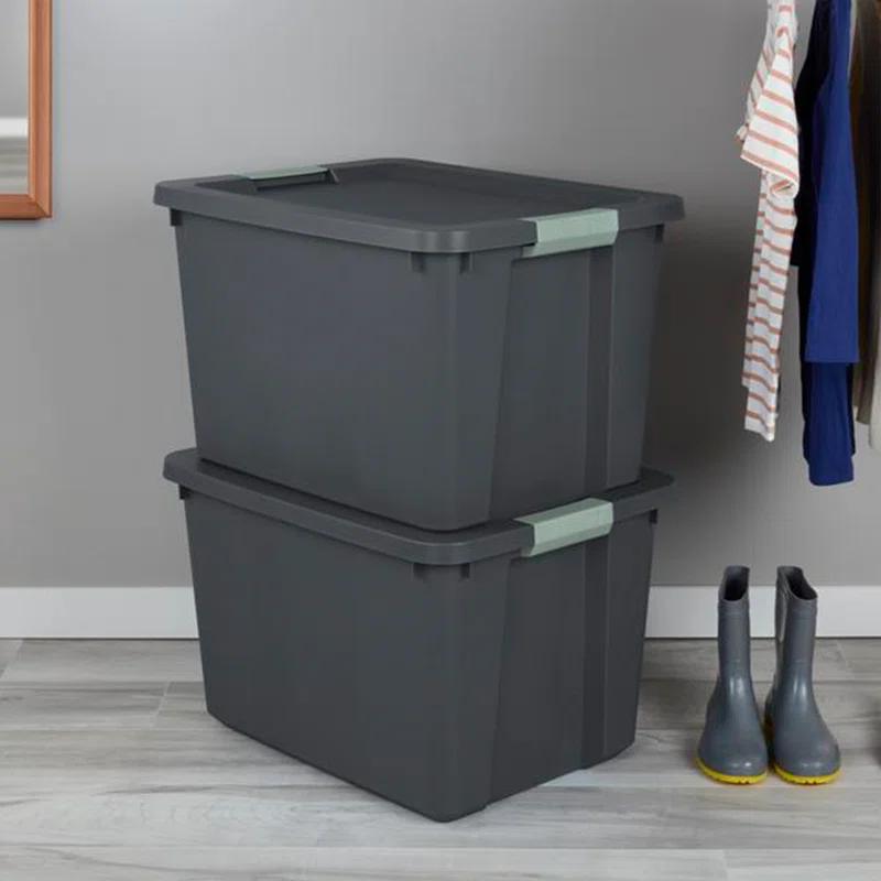 Sterilite Sterilite 6 Pack 20 Gallon Latch Tote, Stackable Plastic Storage Bin Container (Set of 6)