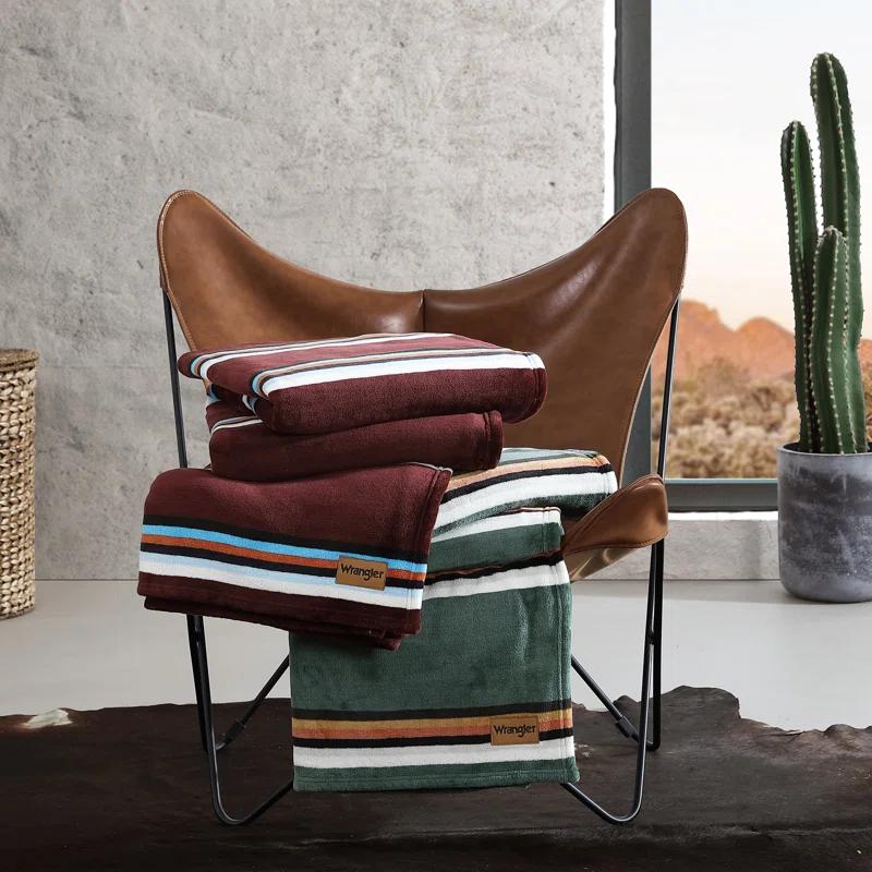 Wrangler Glen Canyon Stripe Ultra Soft Plush Fleece Blanket