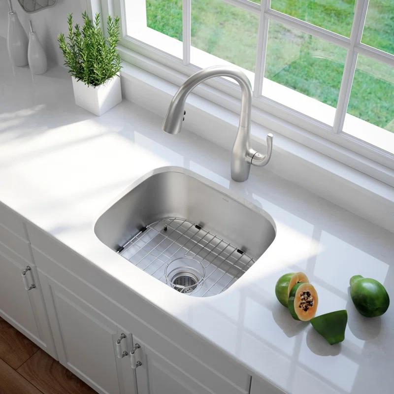 KRAUS Premier Undermount Single Bowl 18-Gauge Stainless Steel Kitchen Sink