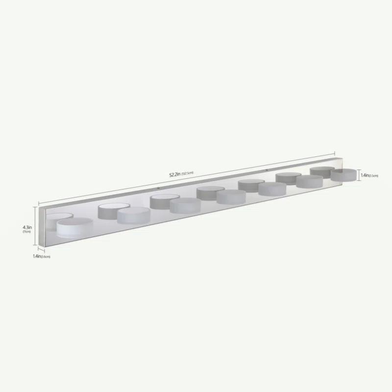 Orren Ellis Modern 7-Light LED Vanity Light Fixture - Iron Finish With Acrylic Shades - Energy-Efficient Bathroom Wall Sconce - Dimmable, 52.2-Inch Length
