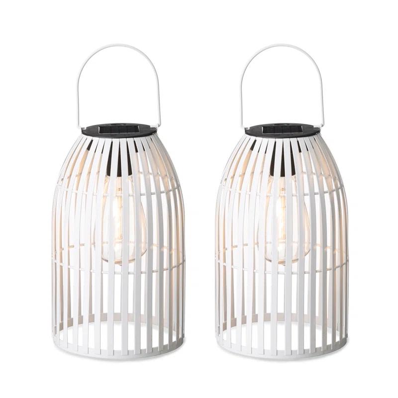 Glitzhome 9.75'' Integrated LED Outdoor Lantern (Set of 2)