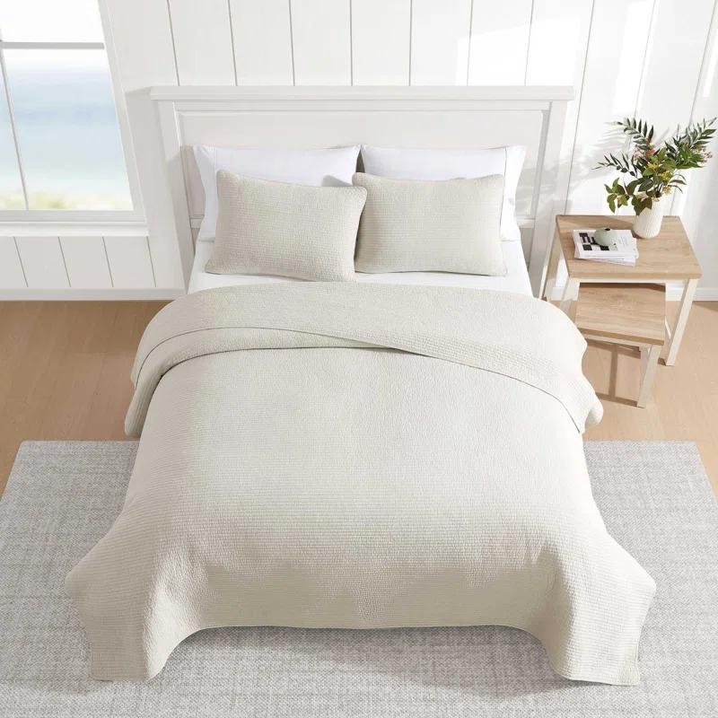 Nautica Bayport Nautica Seashore Stitch Solid Cotton Quilt Set