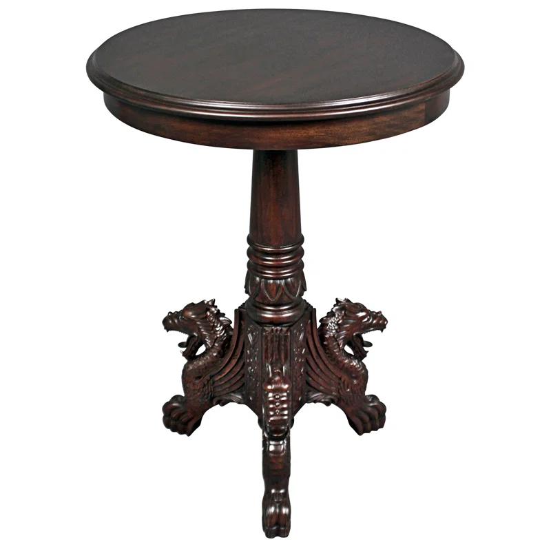 Design Toscano Heraldic Dragon Pedestal End Table