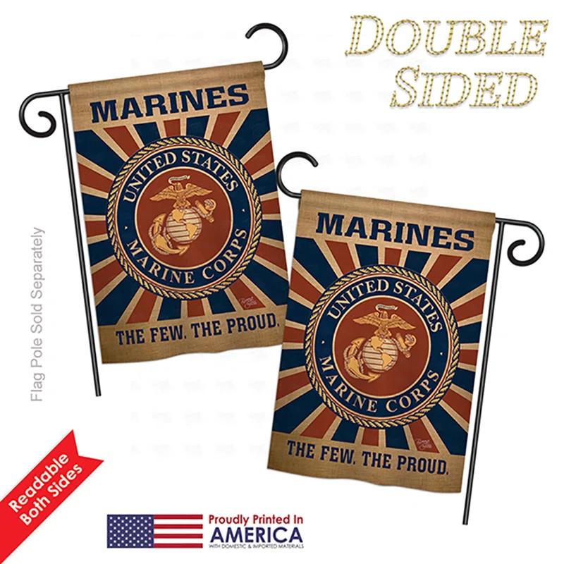 Breeze Decor Double Sided 18.5'' H x 13'' W Burlap Flag Set
