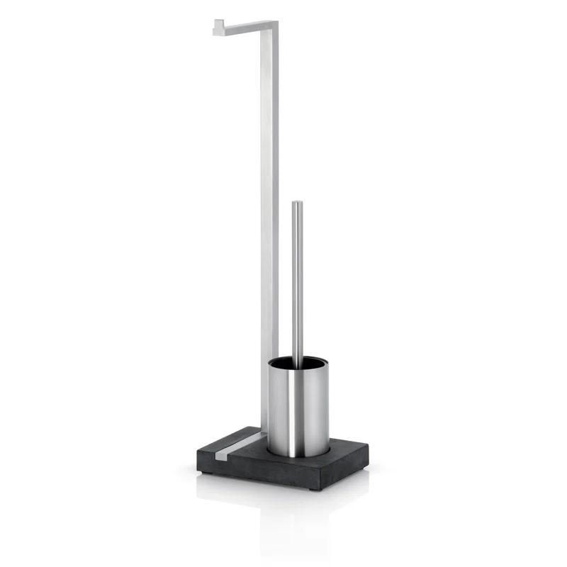 MENOTO Free Standing Toilet Brush and Paper Holder Set