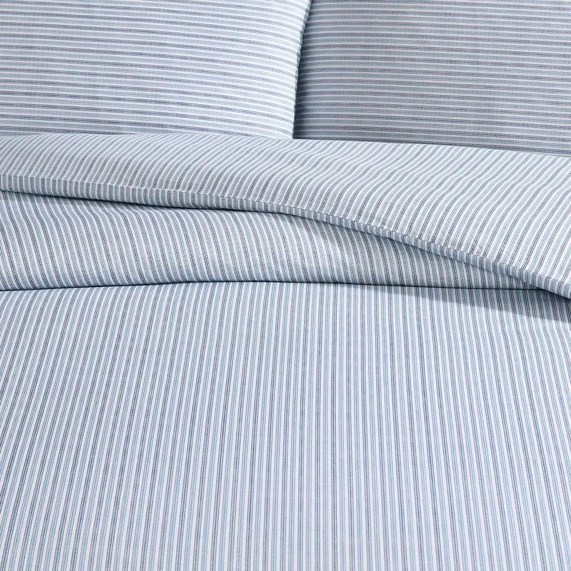 Eddie Bauer Eddie Bauer Ticking Stripe Navy Cotton Percale Duvet Cover Set