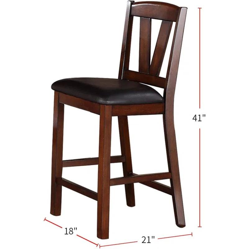 Dining Table 6X High Chairs 7Pcs Counter Height Dining Set Walnut Finish Dining Room Furniture Transitional Style,dining set,kitchen table and chairs