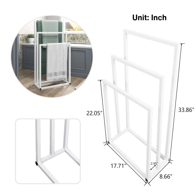 Metal Freestanding Towel Rack 3 Tiers Hand Towel Holder Organizer For Bathroom Accessories