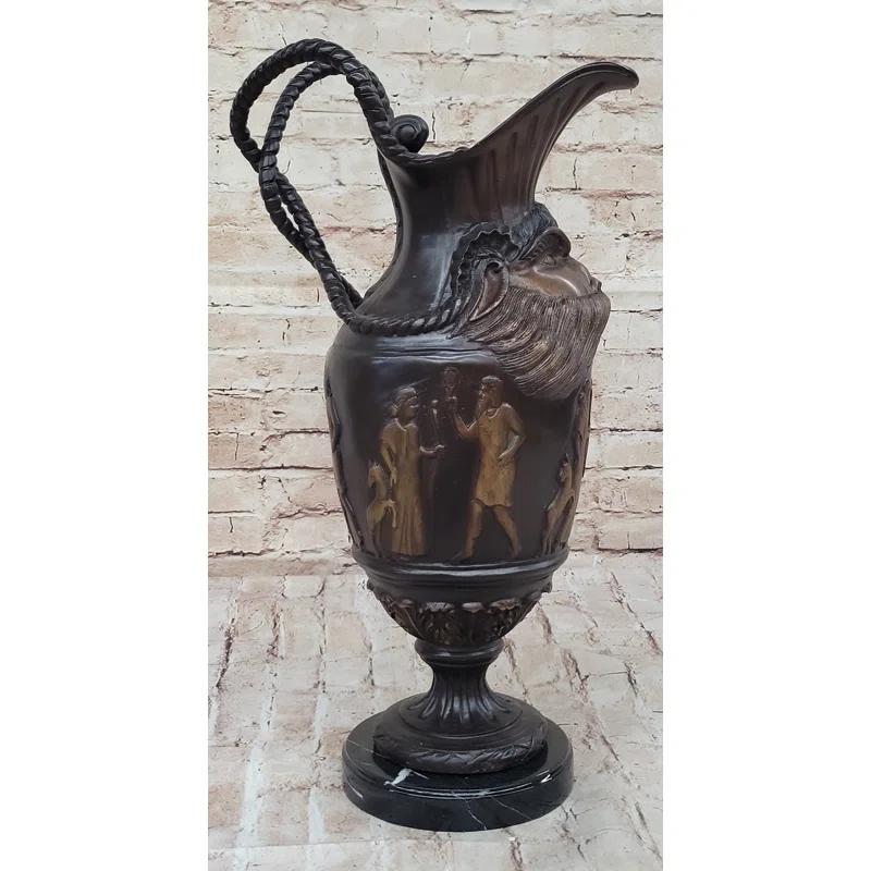 Bungalow Rose Winshell Hot Cast Bronze Ancient Cultural Middle Eastern Decorative Urn Sculpture Signed Art