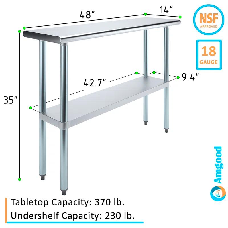 Amgood Stainless Steel Top Workbench