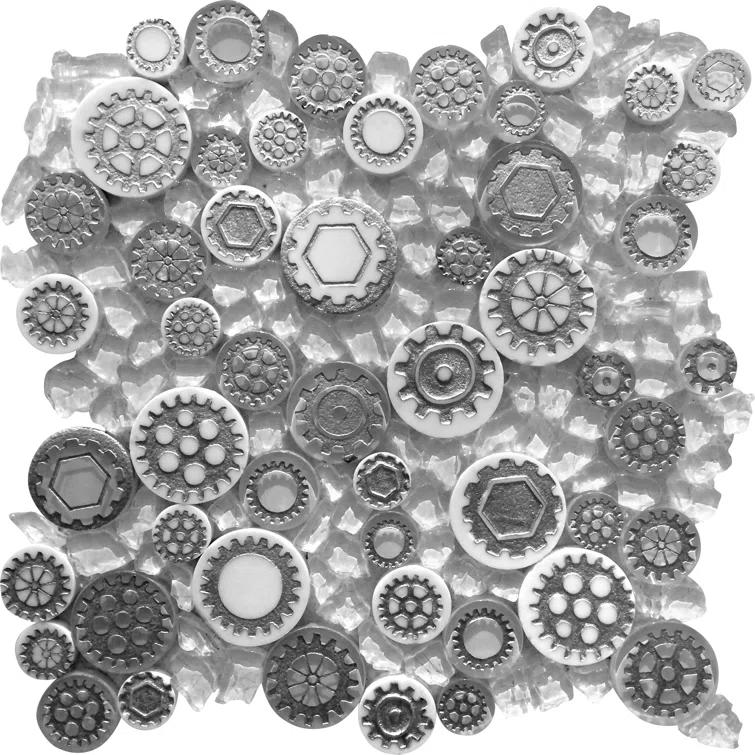 Apollo Tile 12" x 12" Glass Metal Look Mosaic Wall Tile