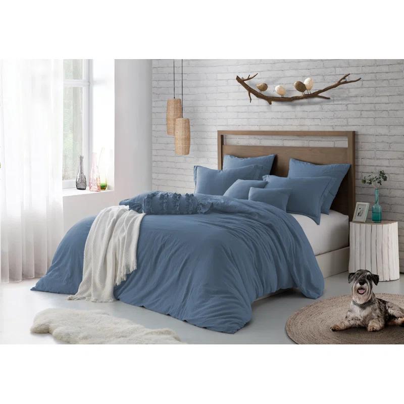 Swift Home Super Soft Crinkle Washed Microfiber Duvet Cover Set