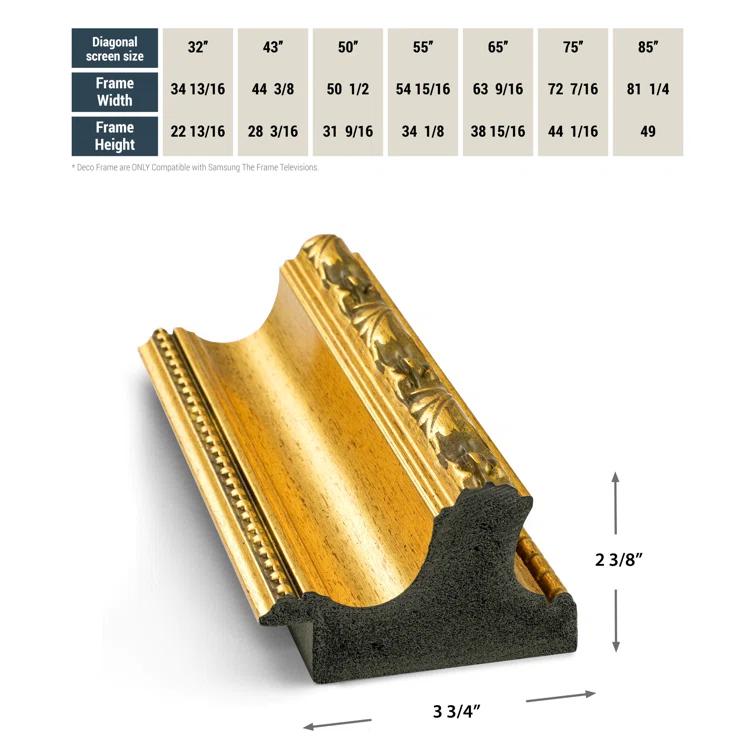 Deco TV Frames Ornate Deco TV Frame for Samsung Frame TV and Frame Pro
