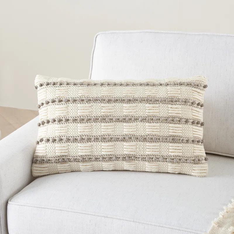 Mina Victory GC384-012020 Textured Cotton Blend Throw Pillow