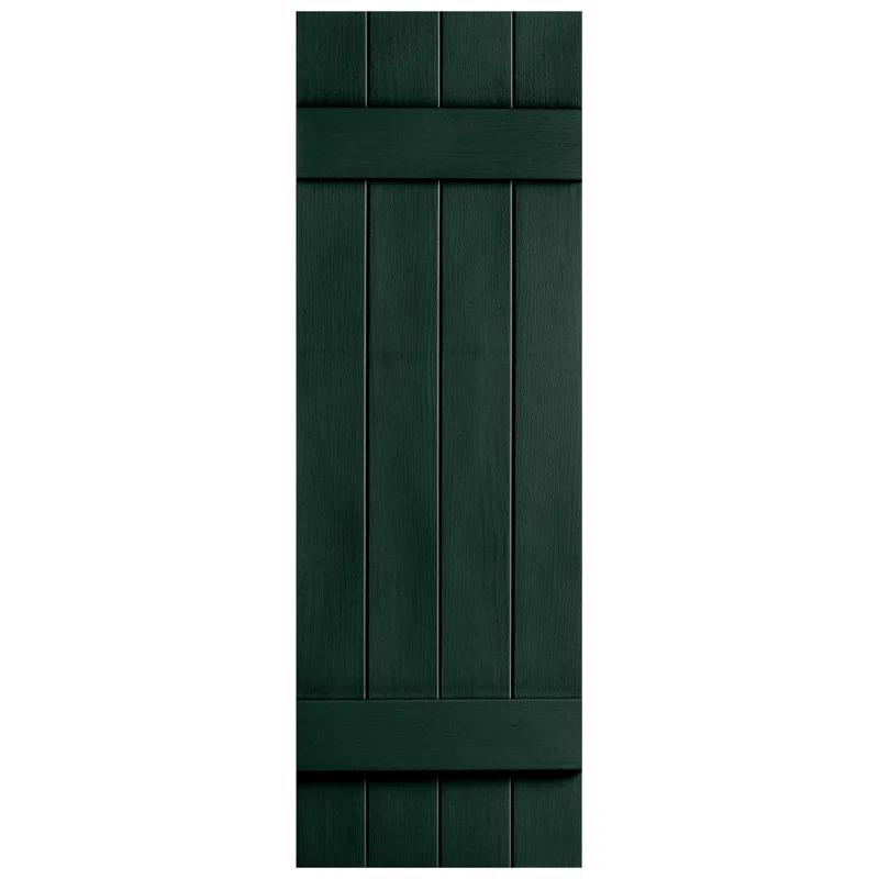 Alpha Shutters Four Board and Batten Closed Vinyl Shutters Pair (Set of 2)
