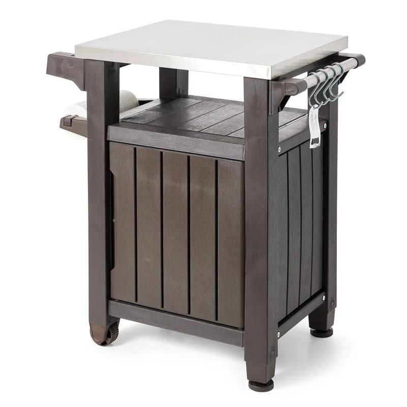 Keter Keter Brightwood 120 Gallon Large Durable Outdoor Storage and Weather Resistant Resin Deck Box