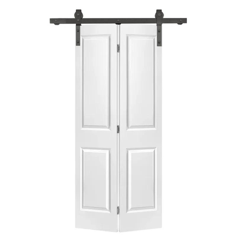 Calhome Paneled MDF Composite Bifold Barn Door with Installation Hardware Kit