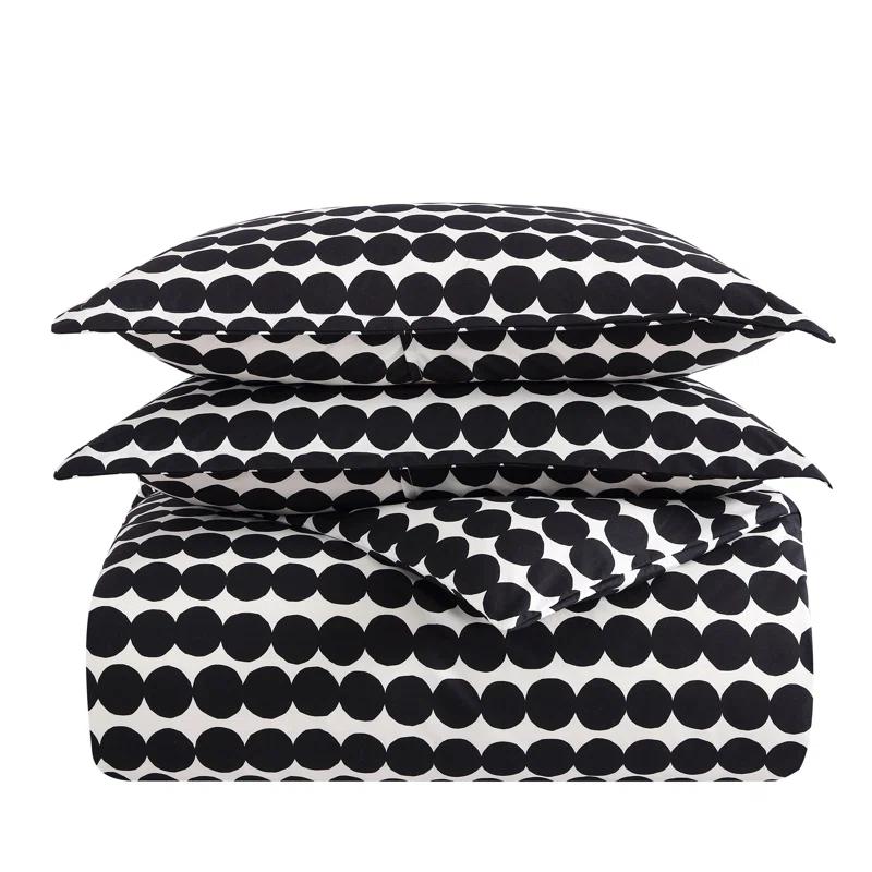 Marimekko Rasymatto Black Cotton Comforter Set & Reviews | Wayfair