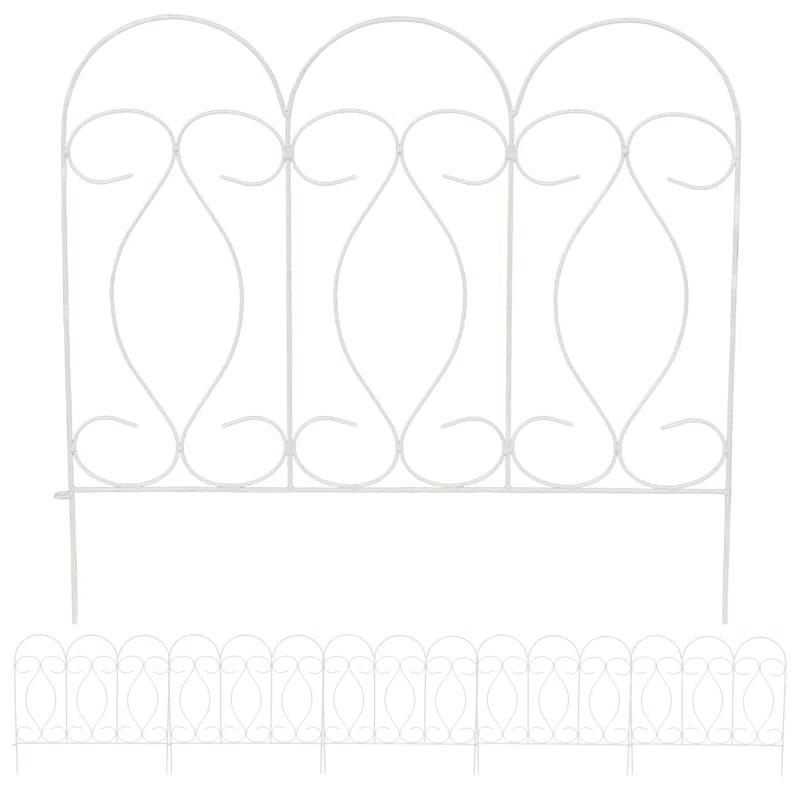 SunnyDaze Decor Traditional 24" x 24" Steel Decorative Garden Fence Panels (Set of 5)