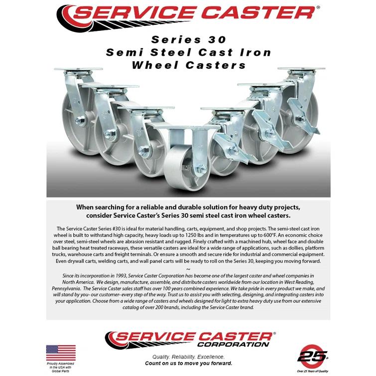 Service Caster Semi Steel Wheel Swivel Caster with Roller Bearing