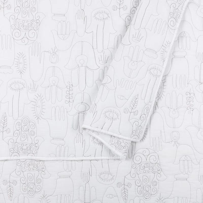 Jungalow Hamsa 3-Piece Embroidered Quilt Set