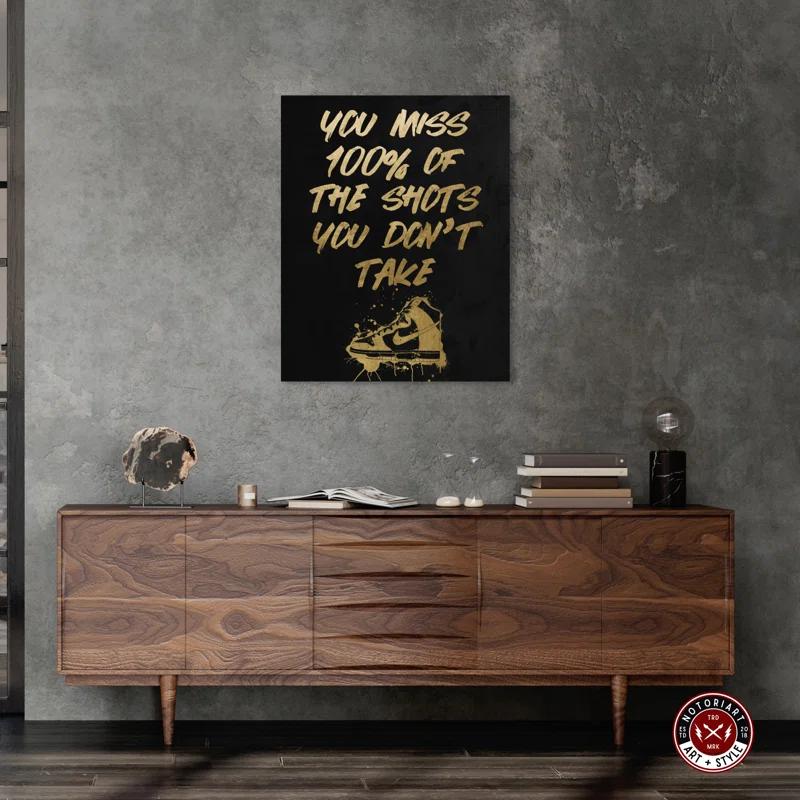 Notori Art The Shots You Take Gold Man Cave Artwork by Notoriart