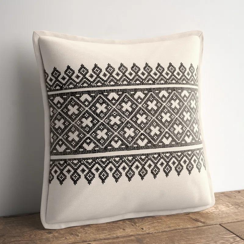 Pentas Geometric Linen Throw Pillow