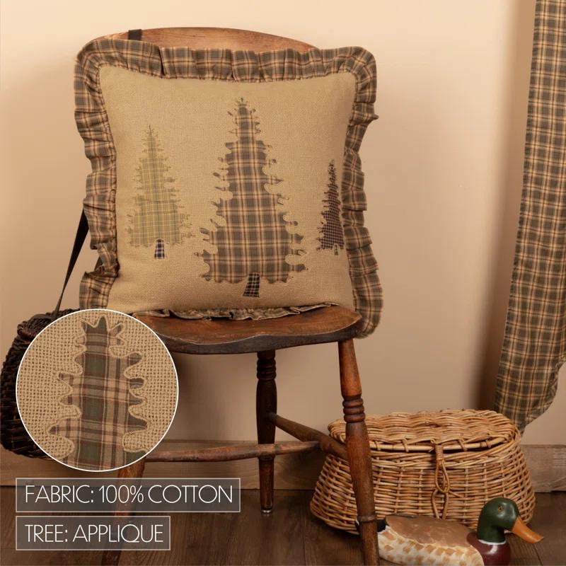 Cedar Ridge Buttons Cotton Reversible Throw Pillow