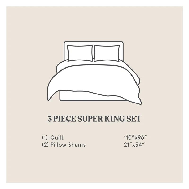 Stella Faux Silk Velvet Classic Chic Modern Rustic Romantic Western 3 Piece Quilt Set