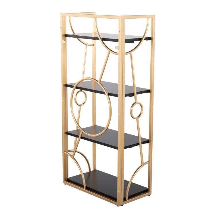 Everly Quinn Constellation Contemporary Bookcase In Metal And Wood By Lumisource