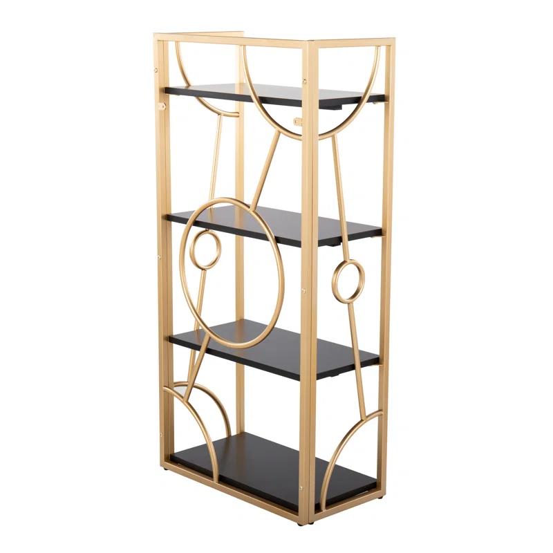 Everly Quinn Constellation Contemporary Bookcase In Metal And Wood By Lumisource