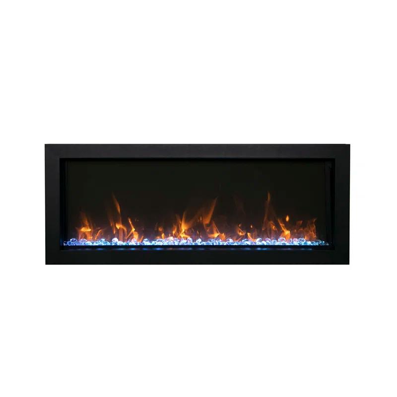 Amantii Rectangle Steel Electric Smokeless Outdoor Fireplace