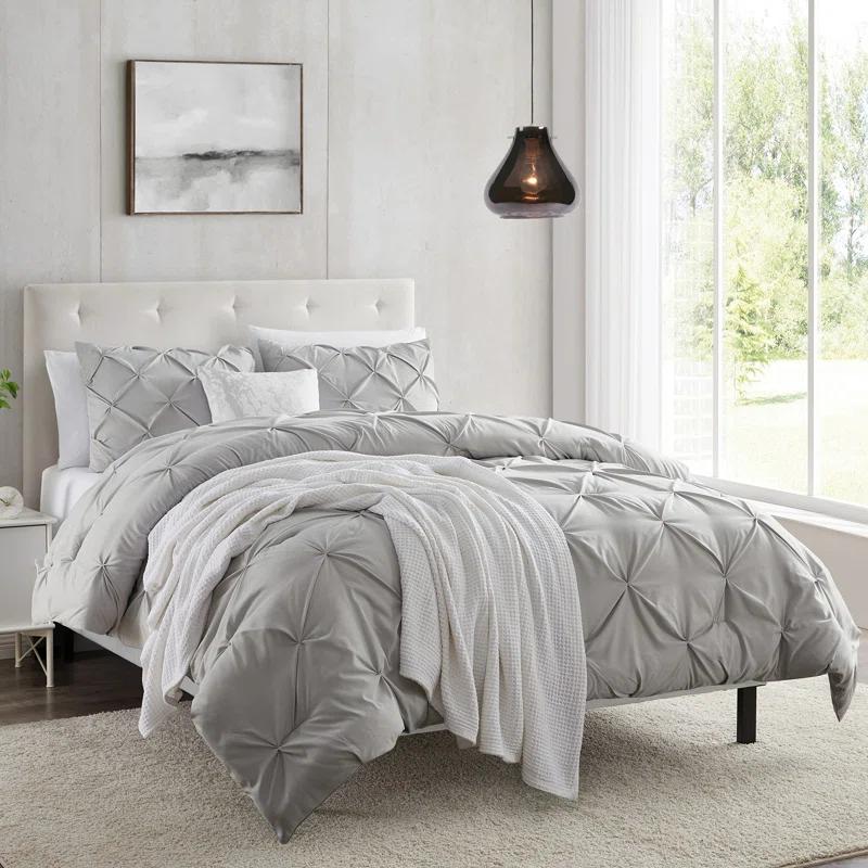 Nestl Double Brushed Pleated Duvet Cover Set