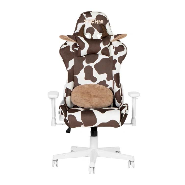 Inbox Zero Inbox Zero TS85 Brown COW Series Gaming Chair