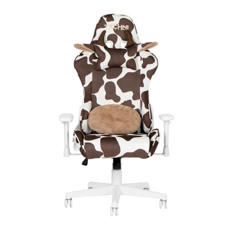 Inbox Zero Inbox Zero TS85 Brown COW Series Gaming Chair