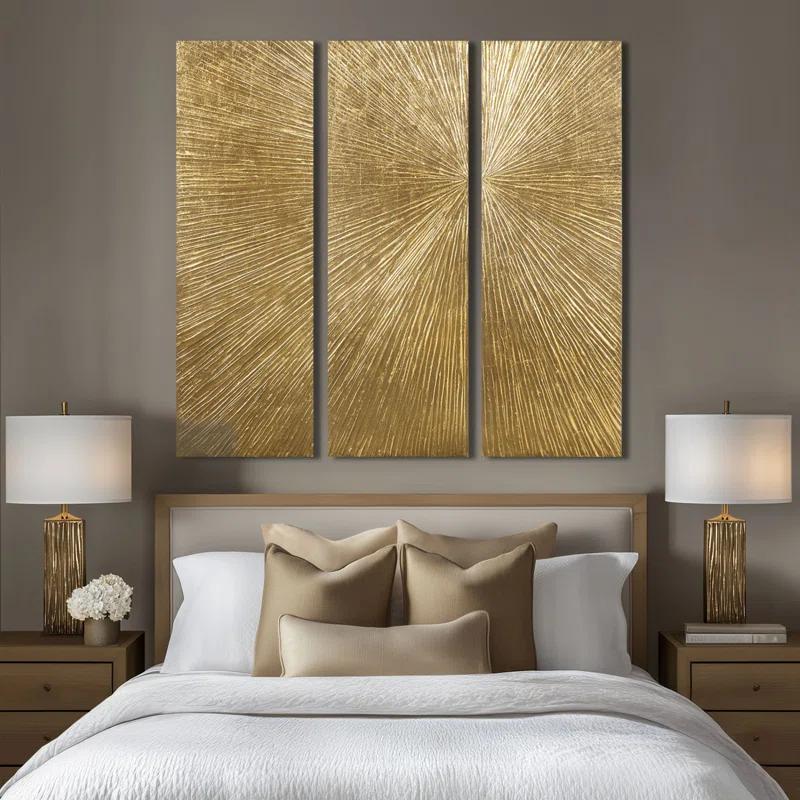 Madison Park Signature Sunburst 3-Piece Hand-Painted Resin Wall Art