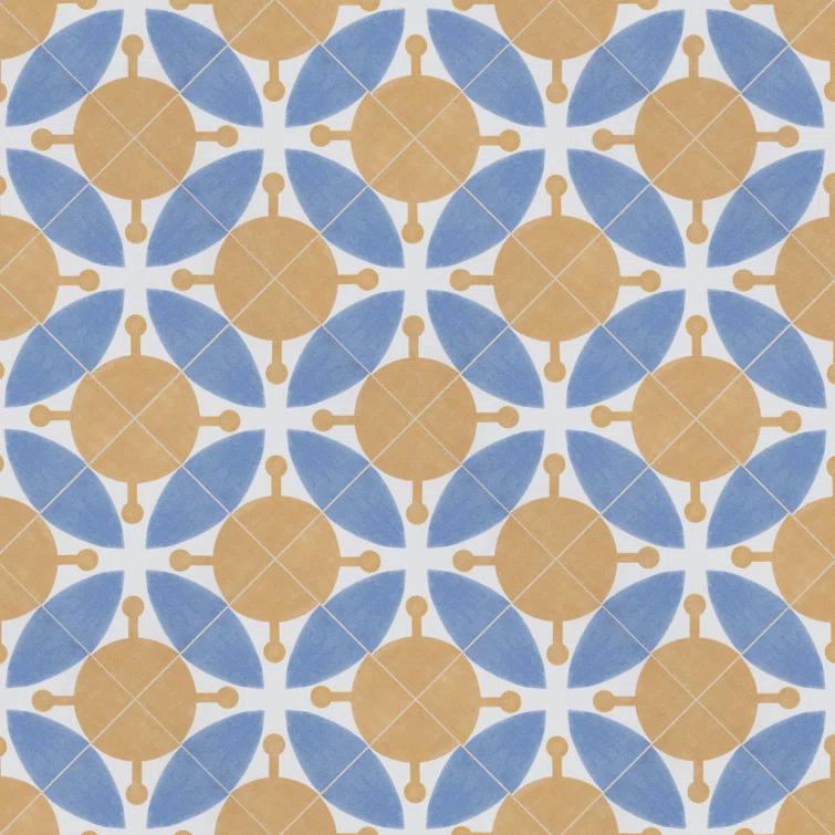 Merola Tile Revival Leaf Mini 4" x 4" Ceramic Patterned Wall & Floor Tile